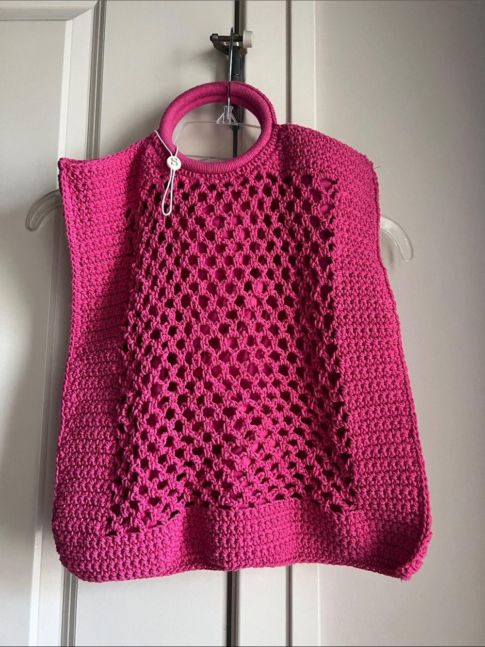 Shiraleah Hot Pink Crochet Tote Bag